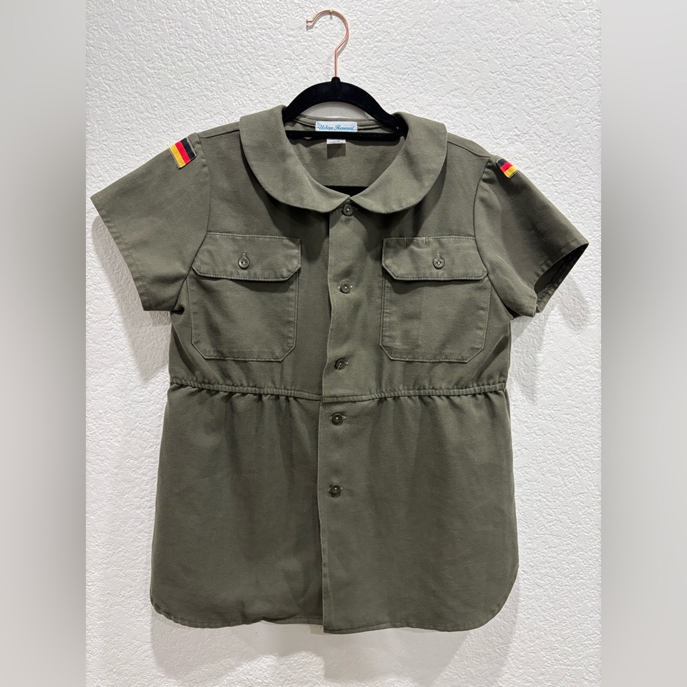 Urban Renewal One-Of-A-Kind reworked German flag & mc5 Band Olive Green